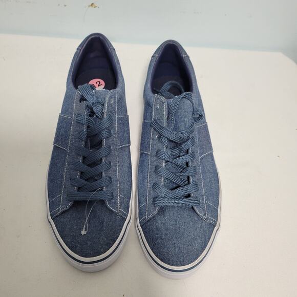 Polo Ralph Lauren Sayer Canvas Sneaker In Blue Denim Size 12D 112425-2818 - Picture 7 of 8